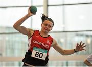 31 January 2016; Naomi Morgan, City of Derry Spartans A.C, competing in the U23 Women Shot Put at the GloHealth Junior & U23 Indoor Championships. AIT, Athlone, Co. Westmeath. Picture credit: Sam Barnes / SPORTSFILE