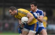 31 January 2016; Senan Kilbride, Roscommon, in action against Drew Wylie, Monaghan. Allianz Football League, Division 1, Round 1, Roscommon v Monaghan, Kiltoom, Roscommon. Picture credit: Stephen McCarthy / SPORTSFILE