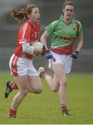 31 January 2016; Rena Buckley, Cork, in action against Clodagh McManamon, Mayo. Lidl Ladies Football National League, Division 1, Cork v Mayo, Mallow, Co. Cork. Picture credit: Piaras Ó Mídheach / SPORTSFILE