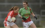 31 January 2016; Rena Buckley, Cork, in action against Clodagh McManamon, Mayo. Lidl Ladies Football National League, Division 1, Cork v Mayo, Mallow, Co. Cork. Picture credit: Piaras Ó Mídheach / SPORTSFILE