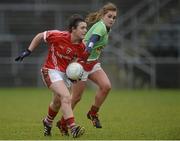 31 January 2016; Doireann O'SullEvan, Cork, in action against Carol Hegarty, Mayo. Lidl Ladies Football National League, Division 1, Cork v Mayo, Mallow, Co. Cork. Picture credit: Piaras Ó Mídheach / SPORTSFILE