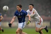 31 January 2016; Jack Brady, Cavan, in action against Cathal McCarron,  Tyrone. Allianz Football League, Division 2, Round 1, Tyrone v Cavan, Healy Park, Omagh, Co. Tyrone. Picture credit: Oliver McVeigh / SPORTSFILE
