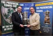 31 January 2016; Leinster Rugby President Robert McDermott and Brendan O'Meara, Manager of Bank of Ireland Roscrea, during the Bank of Ireland Provincial Towns Cup Draw Round 2. Roscrea RFC, Roscrea, Co. Tipperary. Picture credit: Matt Browne / SPORTSFILE