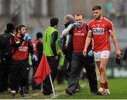31 January 2016; Eoin Cadogan, Cork, makes his way back to the dressing room with Dr. Aidan Kelleher. Allianz Football League, Division 1, Round 1, Cork v Mayo, Páirc Ui Rinn, Cork. Picture credit: Eoin Noonan/SPORTSFILE