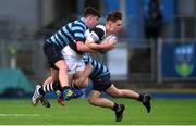 31 January 2016; John Meagher, Belvedere College, is tackled by Adam Doherty, left, and Dylan Smith, Castleknock College. Bank of Ireland Leinster Schools Junior Cup, Round 1, Belvedere College v Castleknock College, Donnybrook Stadium, Donnybrook, Dublin. Picture credit: Ramsey Cardy / SPORTSFILE