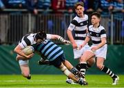 31 January 2016; Adam Maher, Belvedere College, is tackled by Kieran McMenamin, Castleknock College. Bank of Ireland Leinster Schools Junior Cup, Round 1, Belvedere College v Castleknock College, Donnybrook Stadium, Donnybrook, Dublin. Picture credit: Ramsey Cardy / SPORTSFILE
