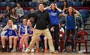 31 January 2016; Team Montenotte Hotel coach Mark Scannell and injured player Niamh Dwyer react to a refereeing decision during the game. Basketball Ireland Women's National Cup Final, Team Montenotte Hotel, Cork v Pyrobel Killester, National Basketball Arena, Tallaght, Co. Dublin. Picture credit: Brendan Moran / SPORTSFILE