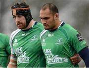 30 January 2016; Aly Muldowney and George Naoupu, Connacht. Guinness PRO12, Round 13, Connacht v Scarlets, Sportsground, Galway. Picture credit: Seb Daly / SPORTSFILE