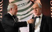 15 November 2009; Former Republic of Ireland player and manager Mick McCarthy being interviewed by MC Con Murphy. PFAI Ford Awards 2009, The Burlington Hotel, Dublin. Picture credit: Brendan Moran / SPORTSFILE