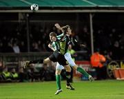 16 November 2009; Shane McFaul, Sporting Fingal, in action against Paul Byrne, Bray Wanderers. League of Ireland Promotion / Relegation Play-Off Second leg, Bray Wanderers v Sporting Fingal, Carlisle Grounds, Bray, Co Wicklow. Photo by Sportsfile