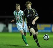 16 November 2009; Stephen Paisley, Sporting Fingal, in action against Paul Byrne, Bray Wanderers. League of Ireland Promotion / Relegation Play-Off Second leg, Bray Wanderers v Sporting Fingal, Carlisle Grounds, Bray, Co Wicklow. Photo by Sportsfile