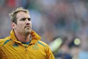 15 November 2009; Australia captain Rocky Elsom stands during the National Anthem. Autumn International Guinness Series 2009, Ireland v Australia, Croke Park, Dublin. Picture credit: Brian Lawless / SPORTSFILE