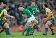 15 November 2009; Paddy Wallace, Ireland, supported by team-mate Ronan O'Gara, in action against Australia. Autumn International Guinness Series 2009, Ireland v Australia, Croke Park, Dublin. Picture credit: Brian Lawless / SPORTSFILE