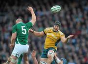 15 November 2009; Mark Chisholm, Australia, contests the lineout against Paul O'Connell, Ireland. Autumn International Guinness Series 2009, Ireland v Australia, Croke Park, Dublin. Picture credit: Brian Lawless / SPORTSFILE