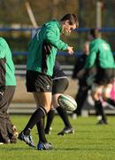 17 November 2009; Ireland's Jonathan Sexton in action during squad training ahead of their Autumn International Guinness Series 2009 match against Fiji on Saturday. Donnybrook Stadium, Donnybrook, Dublin. Picture credit: Pat Murphy / SPORTSFILE