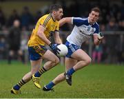 31 January 2016; Fintan Cregg, Roscommon, in action against Kieran Duffy, Monaghan. Allianz Football League, Division 1, Round 1, Roscommon v Monaghan, Kiltoom, Roscommon. Picture credit: Stephen McCarthy / SPORTSFILE