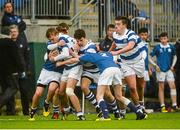 1 February 2016; Niall Comerford, Blackrock College, is tackled by Adam McEvoy, left, and JohnLuc Carvill, St Mary's College. Bank of Ireland Leinster Schools Junior Cup, Round 1, St Mary's College v Blackrock College. Donnybrook Stadium, Donnybrook, Dublin. Picture credit: Dáire Brennan / SPORTSFILE