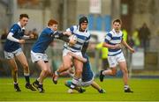 1 February 2016; Cian Duffy, Blackrock College, is tackled by Joe Nolan, left, and Michael McEvoy, St Mary's College. Bank of Ireland Leinster Schools Junior Cup, Round 1, St Mary's College v Blackrock College. Donnybrook Stadium, Donnybrook, Dublin. Picture credit: Dáire Brennan / SPORTSFILE