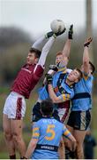 3 February 2016; Conor O'Shea and Peter Cooke, NUI Galway, in action against Barry O'SullEvan and Darragh Murphy, University College Dublin. Independent.ie HE GAA Sigerson Cup, 1st Round, NUI Galway v University College Dublin, Dangan, Galway. Picture credit: Seb Daly / SPORTSFILE