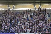 3 February 2016; Terenure College supporters welcome their team on to the field. Bank of Ireland Leinster Schools Junior Cup, Round 1, Terenure College v Cistercian College, Roscrea, Donnybrook Stadium, Donnybrook, Dublin. Picture credit: Sam Barnes / SPORTSFILE