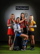 3 February 2016; Pictured are, from left, Emma McFadden from Loughgiel, who picked up the award for #TheToughest Ulster Camogie player, Ashling Thompson from Milford, who picked up the award for #TheToughest Munster Camogie player, Ciara Storey from Oulart, who picked up the award for #TheToughest Leinster Camogie player, and Susan Keane from Killimor, who picked up the award for #TheToughest Connacht Camogie player, at the AIB GAA Provincial Player Awards. AIB, sponsor to both the GAA and Camogie Club Championships, today honoured eleven club players from camogie, football and hurling. For exclusive content and to see why AIB are backing Club and County follow us @AIB_GAA and on Facebook at Facebook.com/AIBGAA. Croke Park, Dublin. Picture credit: Stephen McCarthy / SPORTSFILE