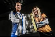 3 February 2016; Milford’s Aisling Thompson is pictured alongside Susan Keane from Killimor ahead of their clash in the AIB Camogie Club Championship Final on March 6th in Croke Park at 3.15pm. For exclusive content and to see why AIB are backing Club and County follow us @AIB_GAA and on Facebook at Facebook.com/AIBGAA. Croke Park, Dublin. Picture credit: Stephen McCarthy / SPORTSFILE