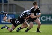 3 February 2016; Jack Cooke, Terenure College, is tackled by Lucas Culliton and Sean Clancy, Cistercian College, Roscrea. Bank of Ireland Leinster Schools Junior Cup, Round 1, Terenure College v Cistercian College, Roscrea, Donnybrook Stadium, Donnybrook, Dublin. Picture credit: Sam Barnes / SPORTSFILE