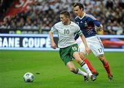 18 November 2009; Robbie Keane, Republic of Ireland, in action against Sebastien Squillaci, France. FIFA 2010 World Cup Qualifying Play-off 2nd Leg, Republic of Ireland v France, Stade de France, Saint-Denis, Paris, France. Picture credit: Stephen McCarthy / SPORTSFILE