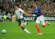 18 November 2009; Sean St. Ledger, Republic of Ireland, in action against theirry Henry, France. FIFA 2010 World Cup Qualifying Play-off 2nd Leg, Republic of Ireland v France, Stade de France, Saint-Denis, Paris, France. Picture credit: Stephen McCarthy / SPORTSFILE