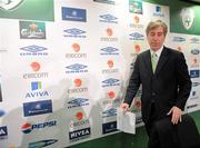 19 November 2009; John Delaney, Chief Executive of the FAI, before a press conference following the Republic of Ireland's loss to France in the FIFA 2010 World Cup Qualifying Play-off 2nd Leg game last night. The FAI have issued a statement confirming that it will lodge a complaint with FIFA. FAI Headquarters, Abbotstown, Co. Dublin. Picture credit: Brian Lawless / SPORTSFILE