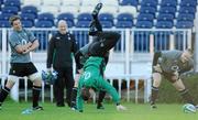 20 November 2009; Ireland's captain Brian O'Driscoll does a handstand during the Ireland Rugby Squad Captain's Run ahead of their Autumn International Guinness Series 2009 match against Fiji on Saturday. RDS, Ballsbridge, Dublin. Picture credit: Matt Browne / SPORTSFILE