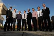 20 November 2009; Soccer players, from left, David O'Connor, Paul Corry, Stephen Doyle, Daniel Fallon, Gerard Barron, Mark McGinley, Barry McCabe and Sean Houston, who were all awarded UCD Sports Scholarships for 2009/10 at a reception in Belfield today. O'Reilly Hall, UCD, Belfield, Dublin. Photo by Sportsfile