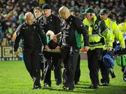 21 November 2009; A distraught Denis Leamy, Ireland, is takes from the pitch with a suspected leg injury. Autumn International Guinness Series 2009, Ireland v Fiji, Royal Dublin Society, Ballsbridge, Dublin. Picture credit: Brendan Moran / SPORTSFILE