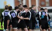3 February 2016; Levi Vaughan, Terenure College, celebrates with team-mates at the final whistle. Bank of Ireland Leinster Schools Junior Cup, Round 1, Terenure College v Cistercian College, Roscrea, Donnybrook Stadium, Donnybrook, Dublin. Picture credit: Sam Barnes / SPORTSFILE