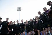 3 February 2016; Terenure College players celebrate after the game. Bank of Ireland Leinster Schools Junior Cup, Round 1, Terenure College v Cistercian College, Roscrea, Donnybrook Stadium, Donnybrook, Dublin. Picture credit: Sam Barnes / SPORTSFILE