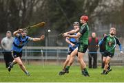 4 February 2016; Peter Duggan, Limerick Institute Technology, under pressure from Sean Murphy, University College Dublin, scores the last point of the game to put his side ahead by one point. Independent.ie HE GAA Fitzgibbon Cup Group A, Round 2, Limerick Institute Technology v University College Dublin. LIT, Limerick. Picture credit: Diarmuid Greene / SPORTSFILE