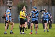4 February 2016; Oisin O'Rourke, University College Dublin, remonstrates with referee Diarmuid Kirwan at the final whistle after he awarded a wide ball against him during the final moments of the game. Independent.ie HE GAA Fitzgibbon Cup Group A, Round 2, Limerick Institute Technology v University College Dublin. LIT, Limerick. Picture credit: Diarmuid Greene / SPORTSFILE