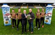5 February 2016; Glanbia today launched a new 3 year sponsorship with Kilkenny GAA. Pictured are Brian Phelan, CEO Glanbis Global Ingredients, Kilkenny manager Brian Cody with Kilkenny players from left Paul Murphy, Joe Lyng, team captain Shane Prendergast and Jackie Tyrrell. Nowlan Park, Kilkenny. Picture credit: Matt Browne / SPORTSFILE