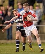 3 February 2016; Paudie Feehan, Rockwell College, in action against Billy O'Hora, Crescent College. Munster Schools Senior Cup, Quarter-Final, Rockwell College v Crescent College Comprehensive, Clanwilliam RFC, Tipperary. Picture credit: Piaras Ó Mídheach / SPORTSFILE