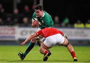 5 February 2016; James Ryan, Ireland, is tackled by Shaun Evans, Wales. Electric Ireland U20 Six Nations Rugby Championship, Ireland v Wales, Donnybrook Stadium, Donnybrook, Dublin. Picture credit: Ramsey Cardy / SPORTSFILE