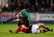 5 February 2016; James Ryan, Ireland, is tackled by Shaun Evans, Wales. Electric Ireland U20 Six Nations Rugby Championship, Ireland v Wales, Donnybrook Stadium, Donnybrook, Dublin. Picture credit: Ramsey Cardy / SPORTSFILE