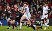 5 February 2016; Jacob Stockdale, Ulster, is tackled by Adam Warren, Newport Gwent Dragon. Guinness PRO12, Round 12, Refixture, Ulster v Newport Gwent Dragons, Kingspan Stadium, Ravenhill Park, Belfast, Co. Antrim. Picture credit: Oliver McVeigh / SPORTSFILE