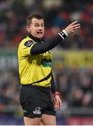 5 February 2016; Referee Nigel Owens. Guinness PRO12, Round 12, Refixture, Ulster v Newport Gwent Dragons, Kingspan Stadium, Ravenhill Park, Belfast, Co. Antrim. Picture credit: Oliver McVeigh / SPORTSFILE