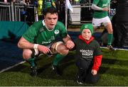5 February 2016; Ireland captain James Ryan with Electric Ireland matchday mascot Ben Herbert, from Clonsilla, Dublin. Electric Ireland U20 Six Nations Rugby Championship, Ireland v Wales, Donnybrook Stadium, Donnybrook, Dublin. Picture credit: Ramsey Cardy / SPORTSFILE