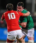 5 February 2016; James Ryan, Ireland, is tackled by Dan Jones, Wales. Electric Ireland U20 Six Nations Rugby Championship, Ireland v Wales, Donnybrook Stadium, Donnybrook, Dublin. Picture credit: Ramsey Cardy / SPORTSFILE
