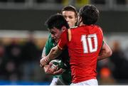 5 February 2016; James Ryan, Ireland, is tackled by Dan Jones, Wales. Electric Ireland U20 Six Nations Rugby Championship, Ireland v Wales, Donnybrook Stadium, Donnybrook, Dublin. Picture credit: Ramsey Cardy / SPORTSFILEE