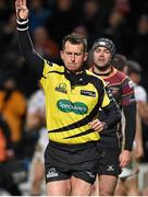 5 February 2016; Referee Nigel Owens awards Ulster a penalty try for their second try of the game. Guinness PRO12, Round 12, Refixture, Ulster v Newport Gwent Dragons, Kingspan Stadium, Ravenhill Park, Belfast, Co. Antrim. Picture credit: Oliver McVeigh / SPORTSFILE