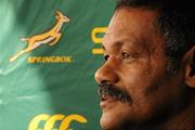 23 November 2009; Peter de Villiers, South Africa Head Coach, pictured during a press conference ahead of their Autumn International Guinness Series 2009 match against Ireland on Saturday. Burlington Hotel, Dublin. Picture credit: Pat Murphy / SPORTSFILE