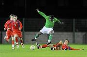 24 November 2009; Sami Ade Osobe, Republic of Ireland, in action against Nikolas Salasovic, Czech Republic. U16 International Friendly, Republic of Ireland v Czech Republic, Rock Celtic FC, Louth. Photo by Sportsfile