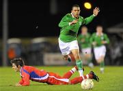 24 November 2009; Philip Roberts, Republic of Ireland, in action against Ales Cermak, Czech Republic. U16 International Friendly, Republic of Ireland v Czech Republic, Rock Celtic FC, Louth. Photo by Sportsfile